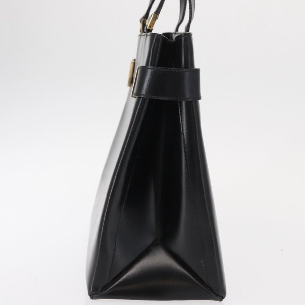 GUCCI Hand Bag Leather Black Gold 000 2046 0562 Auth 155731 - Picture 4 of 16